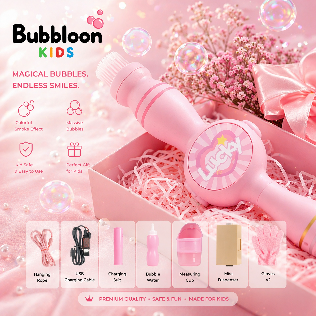Bubbloon™ Smoke Bubble Blaster – Cool Fog Bubble Toy
