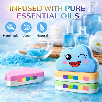 Bubbloon™ Rainbow Cloud Bath Bombs – 4-Piece Kids Bath Set