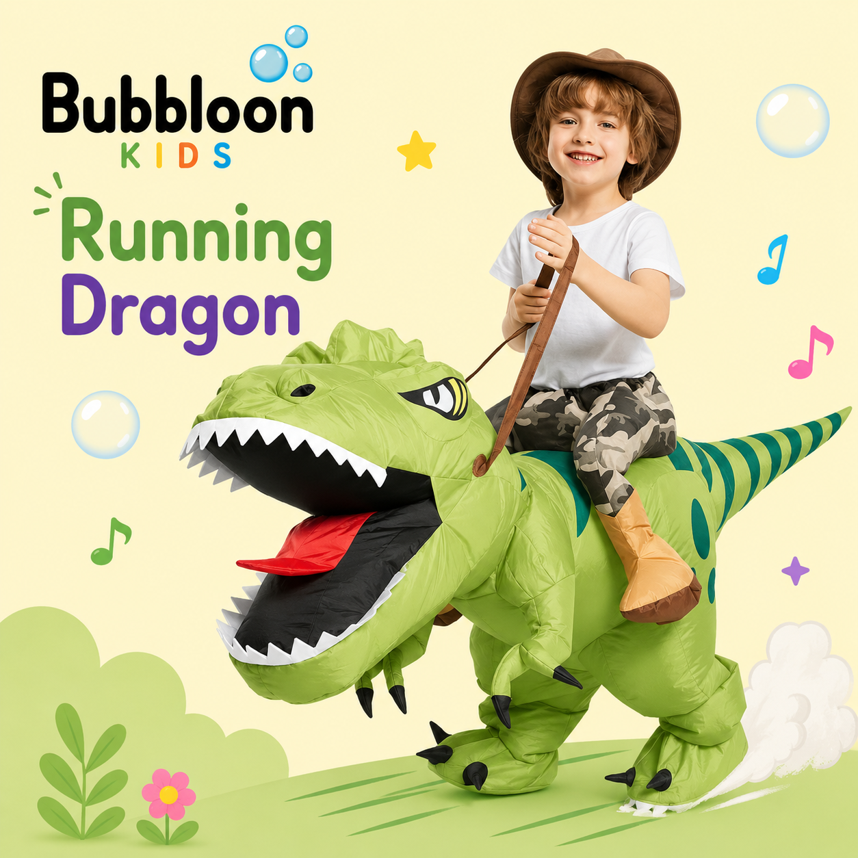 Bubbloon™ RunWild Inflatable Dinosaur Costume – Kids Fancy Dress Outfit