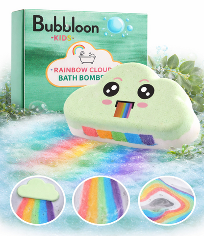 Bubbloon™ Rainbow Cloud Bath Bombs – 4-Piece Kids Bath Set