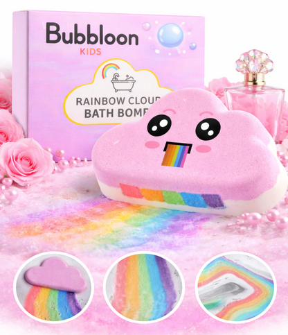 Bubbloon™ Rainbow Cloud Bath Bombs – 4-Piece Kids Bath Set